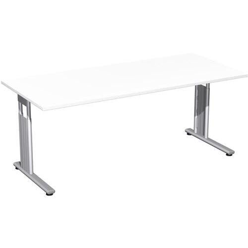 Schreibtisch - C-Fuß Flex - Bürotisch - höhenverstellbar - 820 x 1.200 x 800 mm (HxBxT) - Dekor Ahorn - Gestell silber