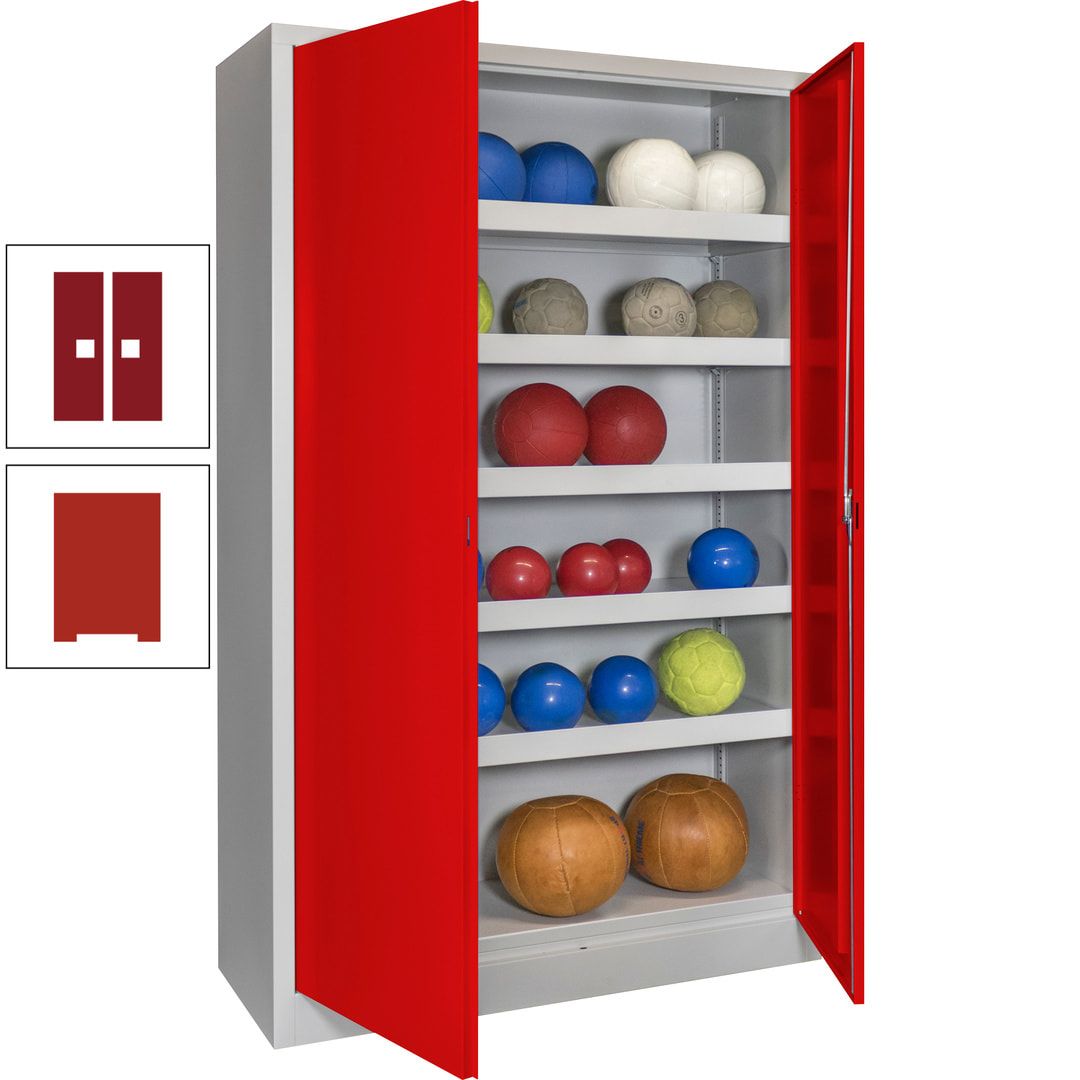 Ballschrank - Vollblechtüren - 5 Böden - 1.950x1.200x500 mm (HxBxT) - anthrazitgrau