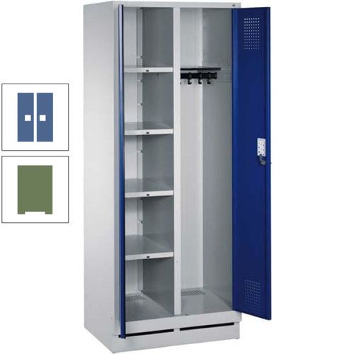Mehrzweckschrank, Doppeltüren, Füße, 2 Abteile a 300 mm, Korpus anthrazitgrau, Tür anthrazitgrau, 1.800 x 600 x 500 mm (HxBxT)