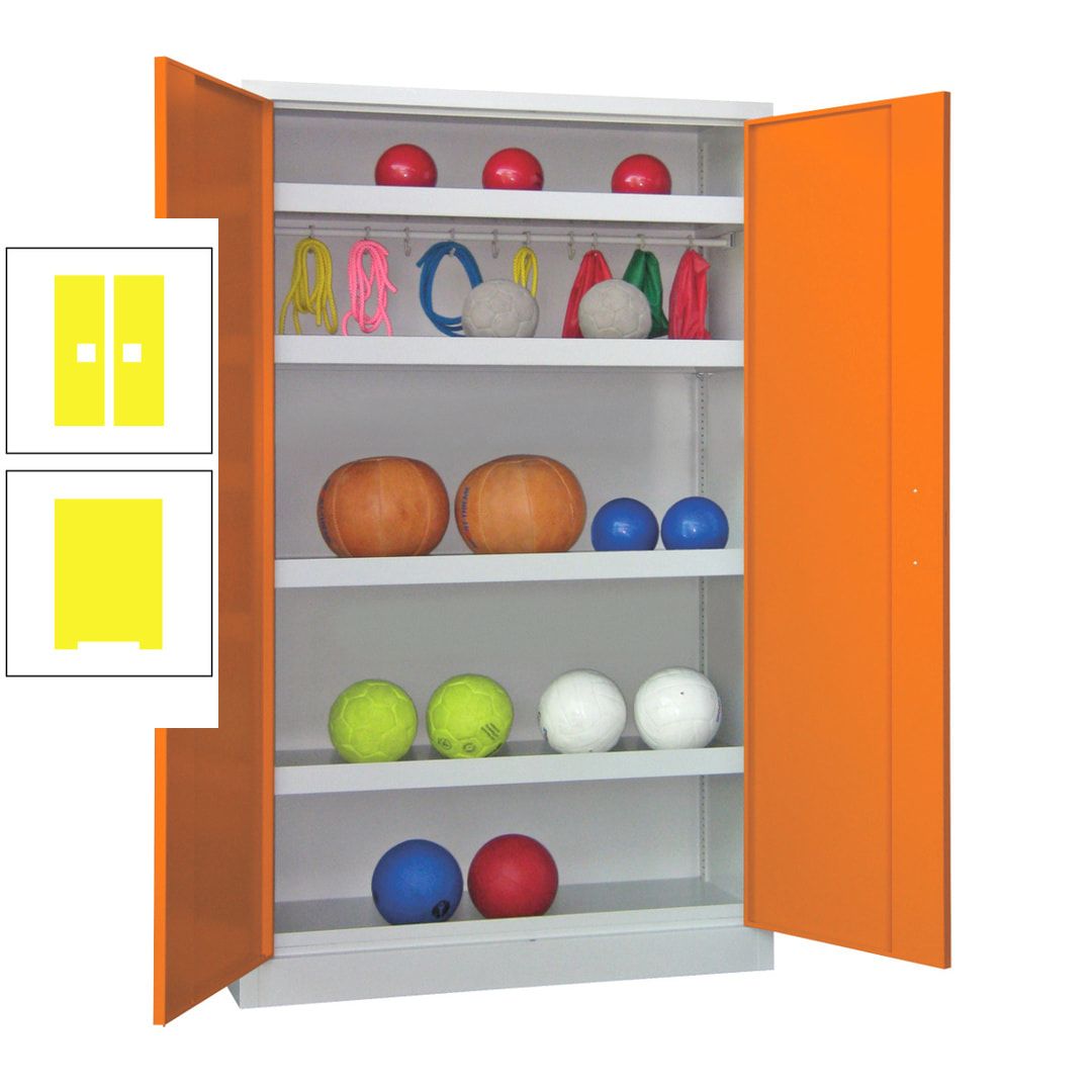 Ballschrank - Vollblechtüren - 4 Böden - 1 Hakenleiste - 1.950x1.200x500 mm (HxBxT) - anthrazitgrau