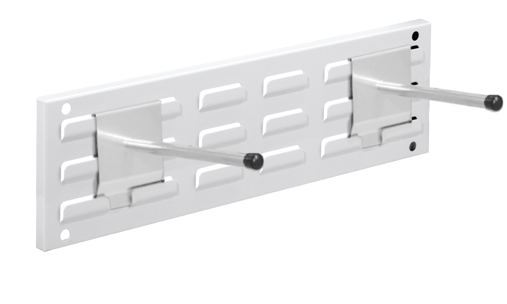 itWandschiene, Schlitzplatte m. 2 Werkzeughaltern, Universalhalter, Schlitzwand, Schlitztafel, Werkzeugwand, 140 x 460 mm, Anthrazitgrau (RAL 7016)