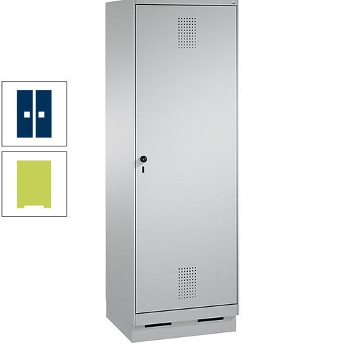 Doppel-Spind, Garderobenschrank, 1 Tür für 2 Abteile a 300 mm, Korpus anthrazitgrau, Türen anthrazitgrau, 1.800 x 600 x 500 mm (HxBxT)