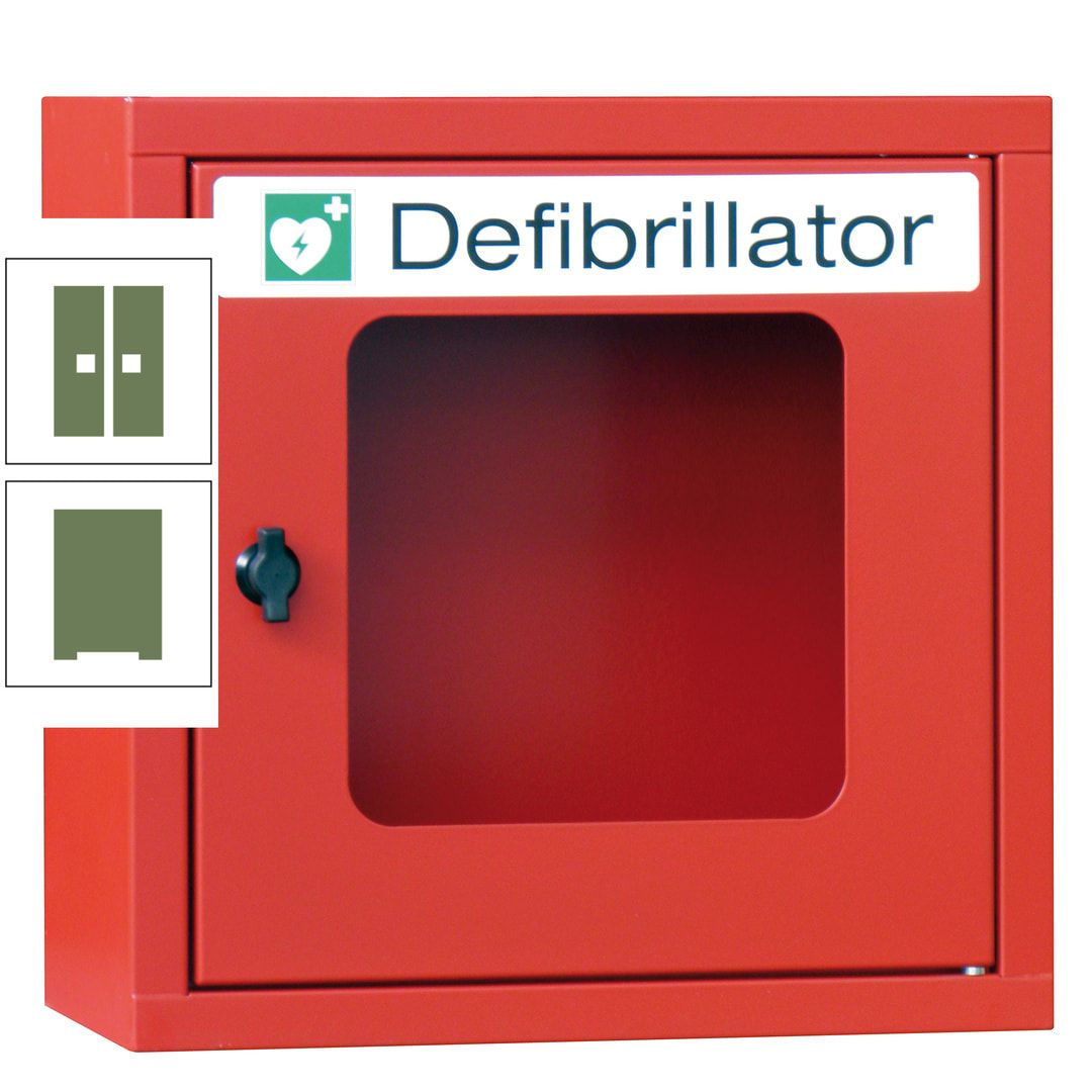 Defibrillatorenschrank - 400 x 400 x 200 mm (HxBxT) - Sichtfenster - anthrazitgrau