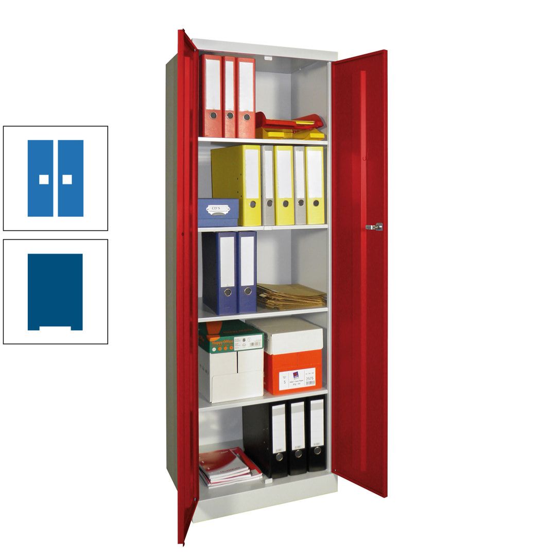 Aktenschrank - Sockel - 4 Böden - 1.800x600x500 mm (HxBxT) - Zylinderschloss - anthrazitgrau