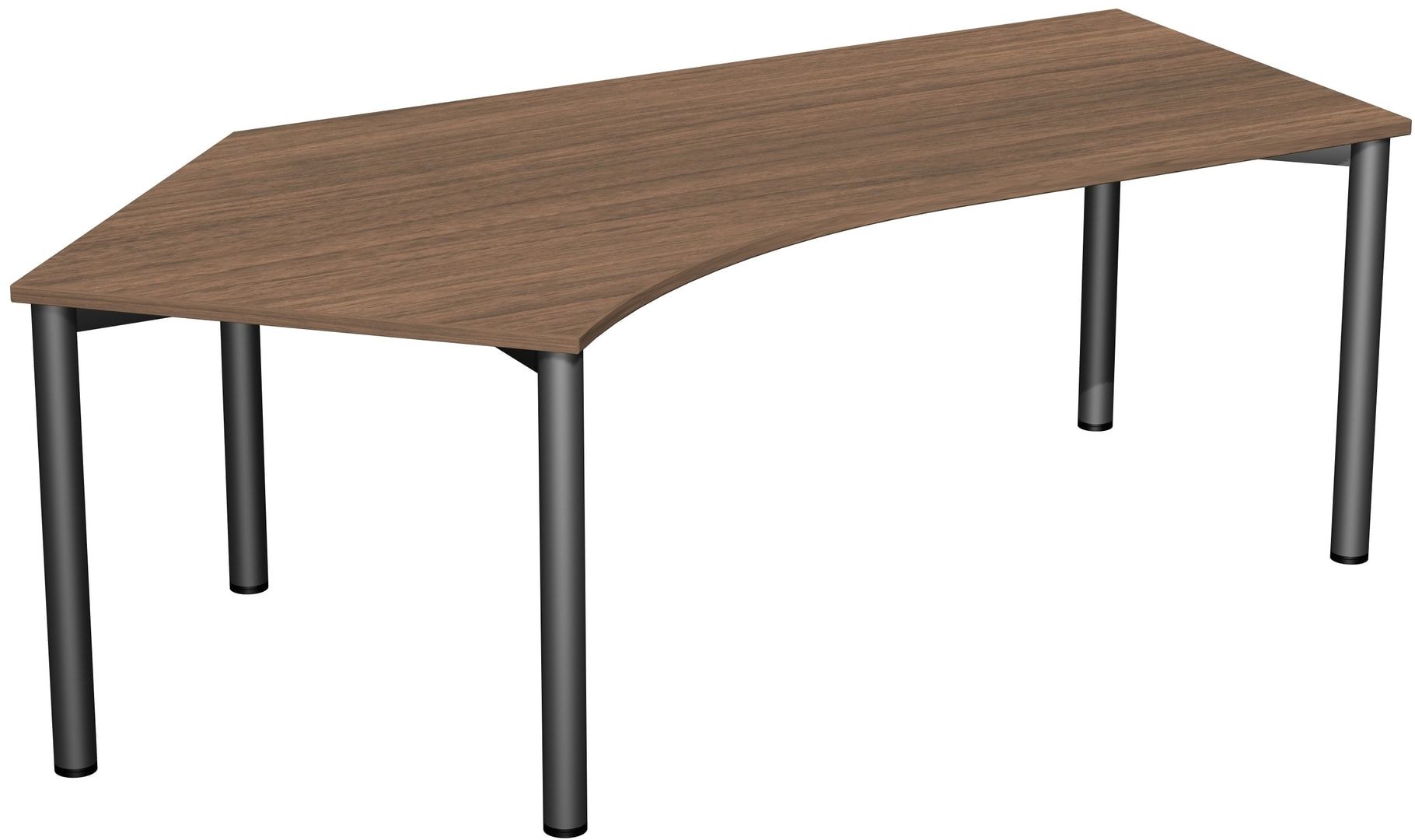 Winkel-Schreibtisch - Winkel links - 4-Fuß Flex - 720 x 2.166 x 1.130 mm (HxBxT) - Gestell anthrazit - Ahorn