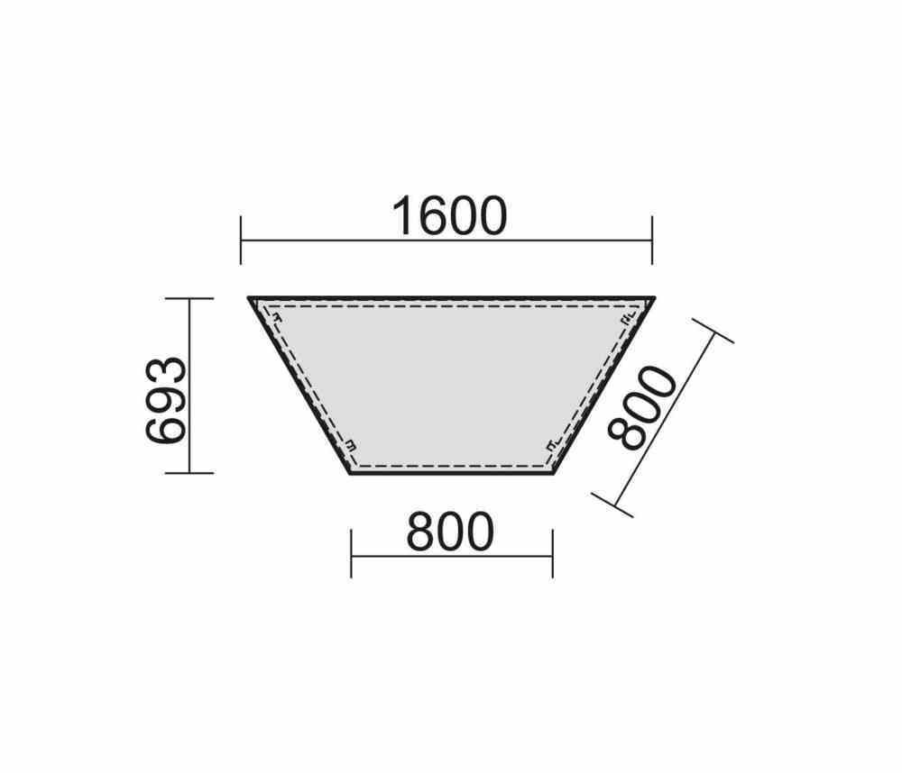 Schreibtisch - 4-Fuß Eco - Trapezform - 720 x 693 x 1.600 mm (HxBxT) - Gestell lichtgrau - Dekor Ahorn