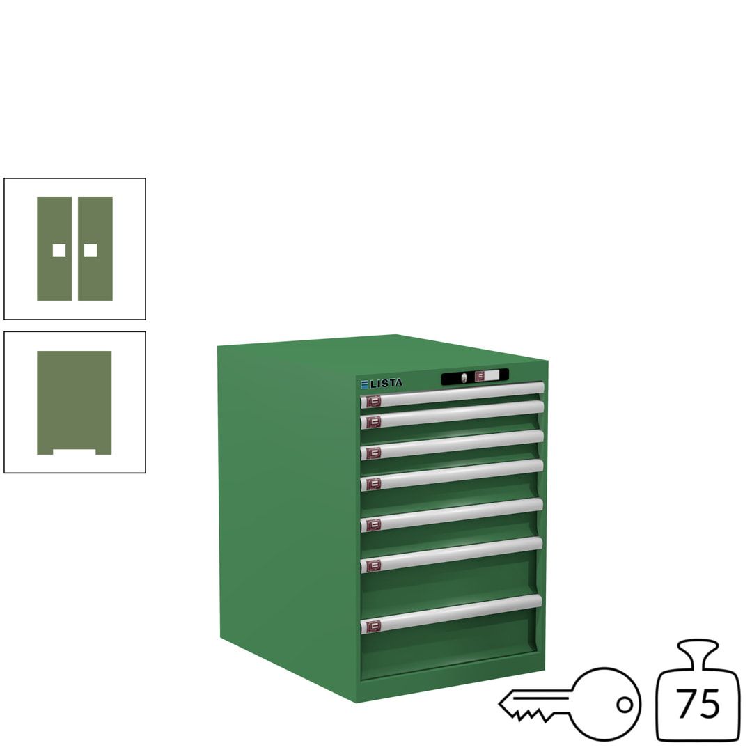 Lista Schubladenschrank - 14.354.010 - 800x564x725 mm (HxBxT) - 7 Schubladen - 75 kg - Key Lock - lichtblau (RAL 5012)