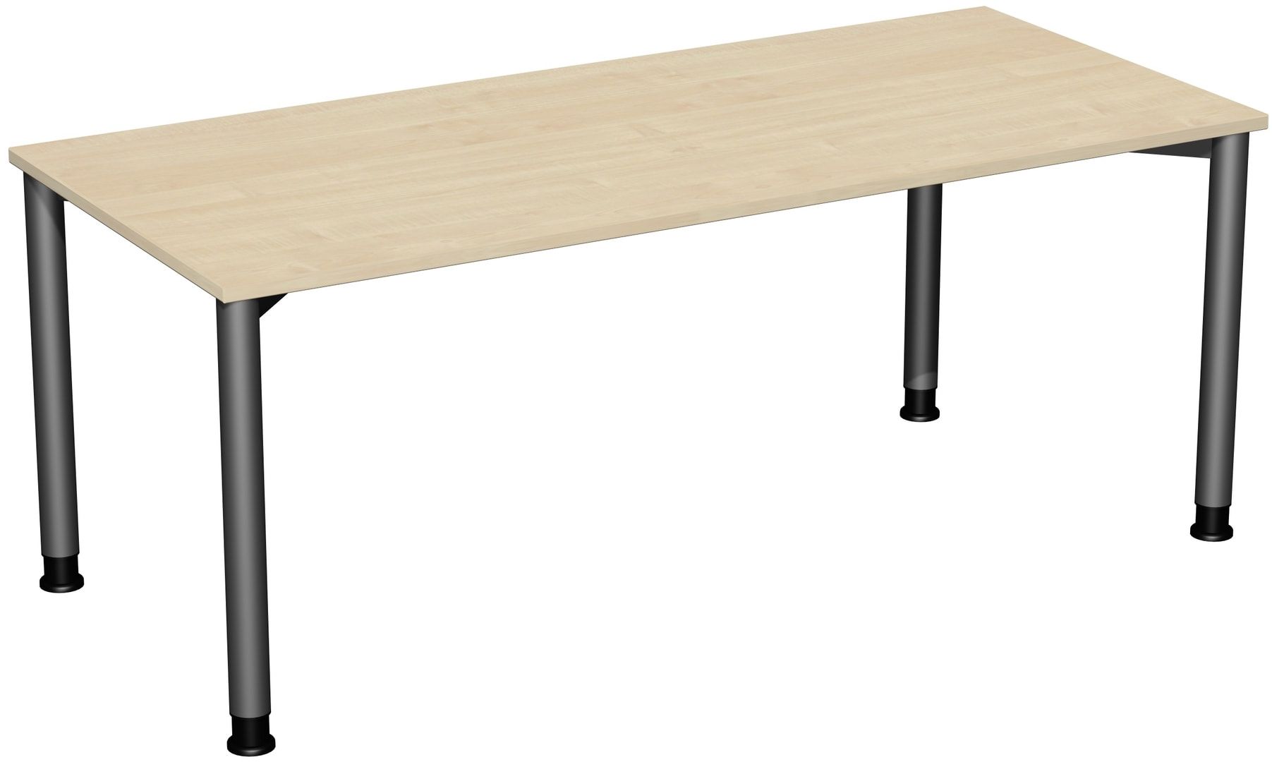 Schreibtisch - 4-Fuß Flex - Bürotisch - Höhe 680-800 mm - 1.000 x 800 mm (BxT) - Gestell anthrazit - Ahorn