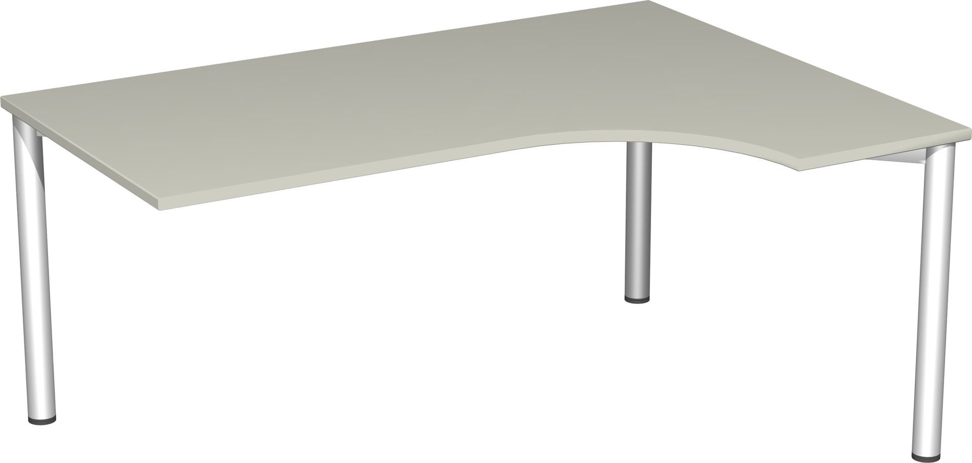 Eckschreibtisch - Ecke rechts - 4-Fuß Flex - 720 x 1.600 x 1.200 mm (HxBxT) - Gestell anthrazit - Ahorn