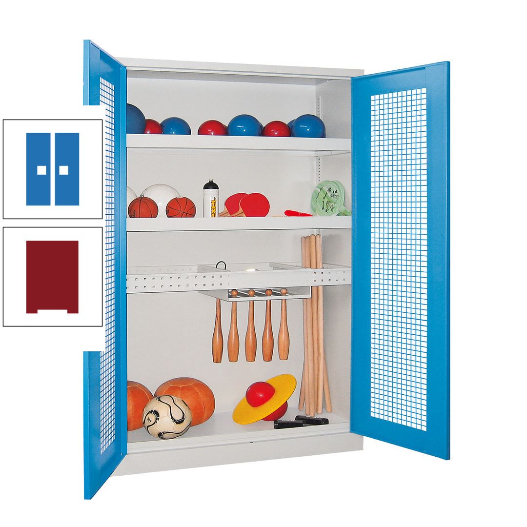Sportschrank - Vollblechtüren - Variante 2 - 1.950x1.200x500 mm (HxBxT) - anthrazitgrau
