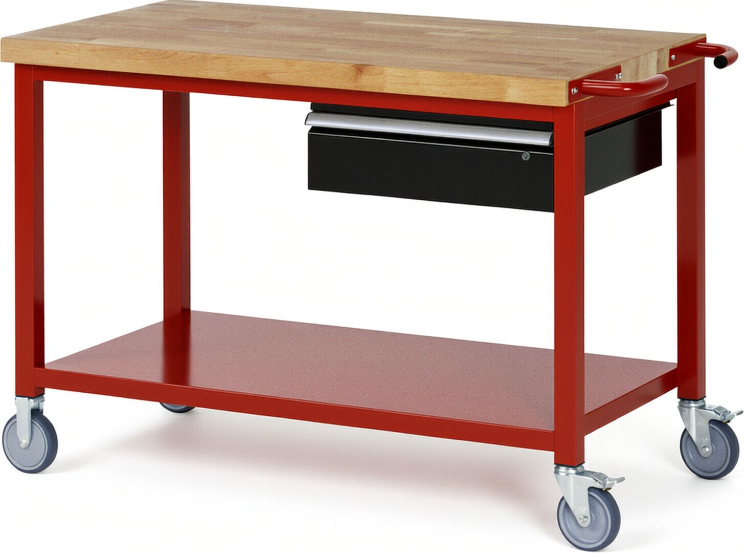 Mobile Werkbank mit Ablageboden - 1 Schublade - 150:1 - höhenverstellbar 880-1.080 mm - 1.250 x 700 mm (BxT) - 450 kg - Anthrazitgrau