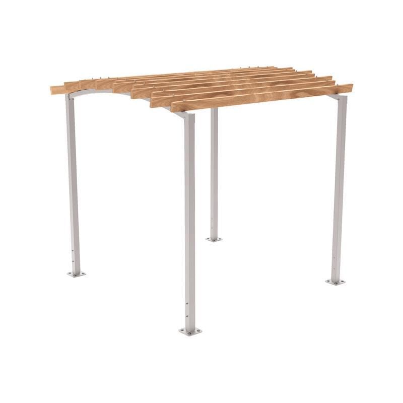 Pergola Grundmodell, Kiefer druckimprägniert Klasse 4, Stahlrohr 80x80 mm, 2.910 x 2.520 x 3.020 mm (HxBxT) fvz, beschichtet, Farbe Enzianblau