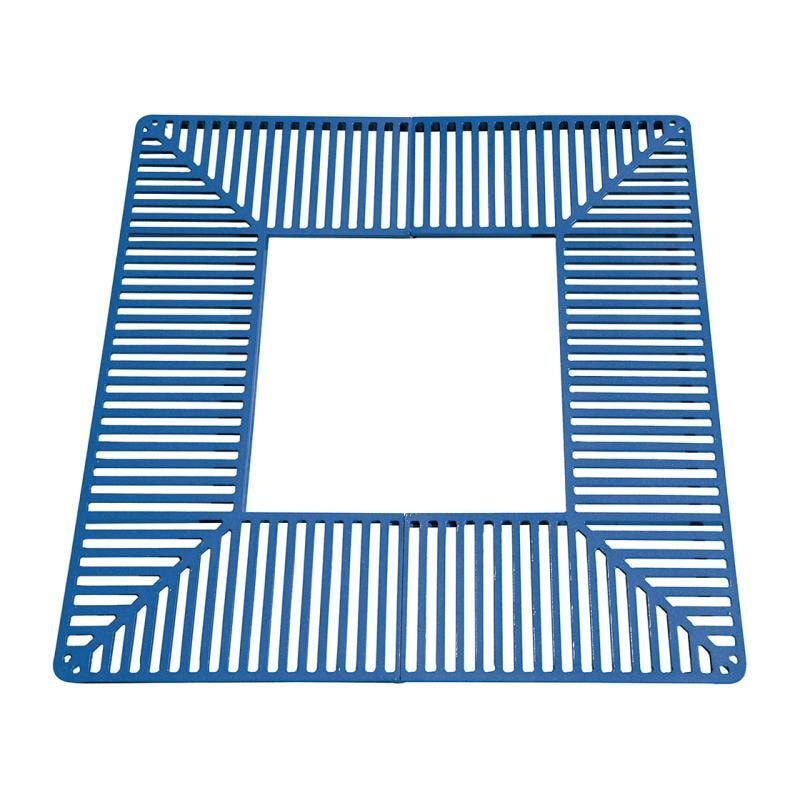 Baumrost, Baumschutzgitter, Stahlblech verzinkt, 10 mm stark, quadratisch, 1.000 x 1.000 mm, Farbe enzianblau