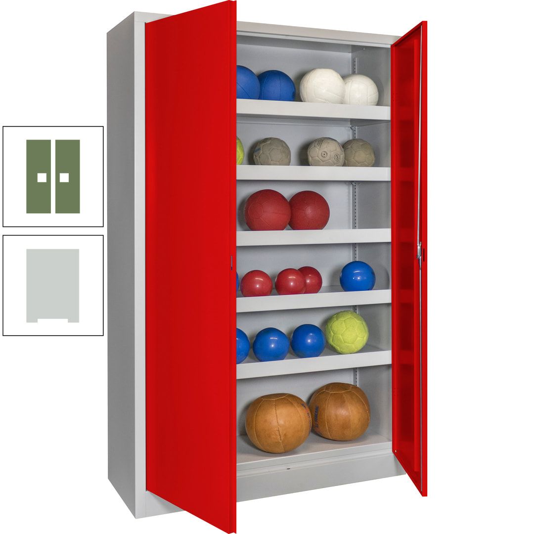 Ballschrank - Vollblechtüren - 5 Böden - 1.950x1.200x500 mm (HxBxT) - anthrazitgrau