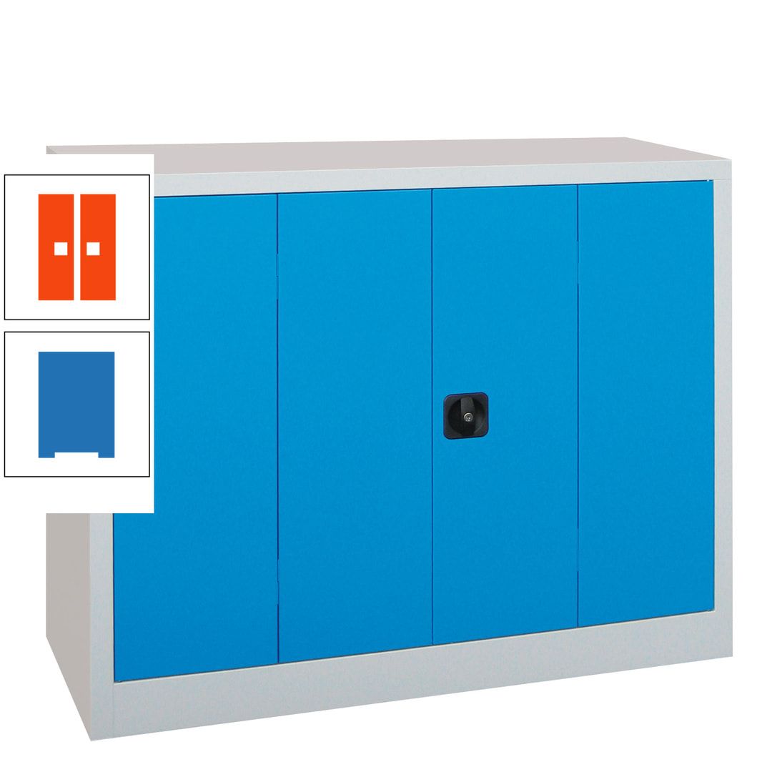 Falttürenschrank - 1.000x1.200x400 mm (HxBxT) - 2 Einlegeböden, gepulvert - Zylinderschloss - anthrazitgrau