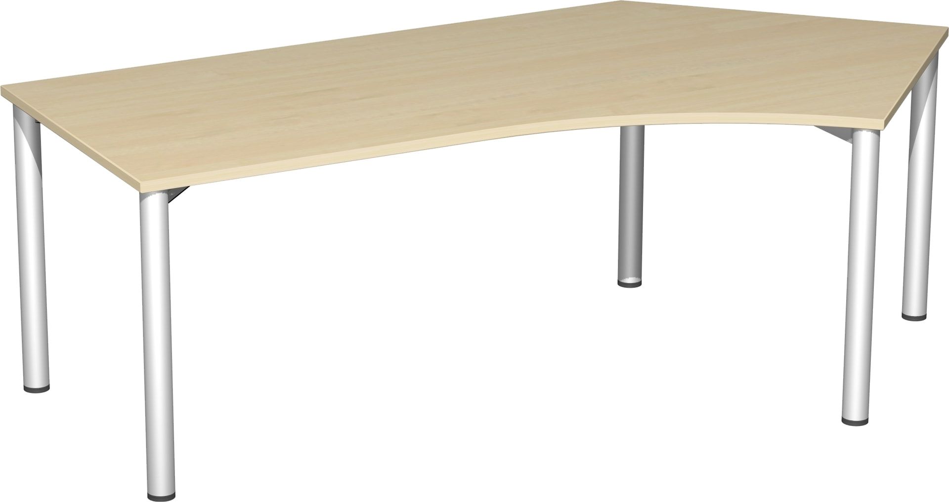 Winkel-Schreibtisch - Winkel rechts - 4-Fuß Flex - 720 x 2.166 x 1.130 mm (HxBxT) - Gestell anthrazit - Ahorn