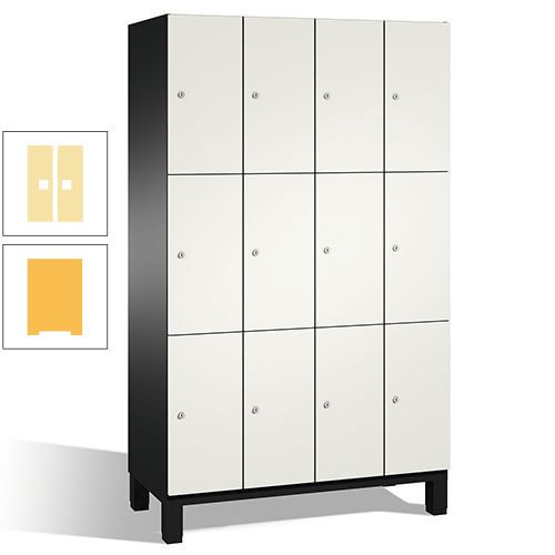 Fächerschrank, Stahlschrank, 12 Fächer, Türöffnungsbegrenzer, mit Füßen, Korpus lichtgrau, Tür anthrazitgrau, 1.980 x 1.200 x 525 mm (HxBxT)