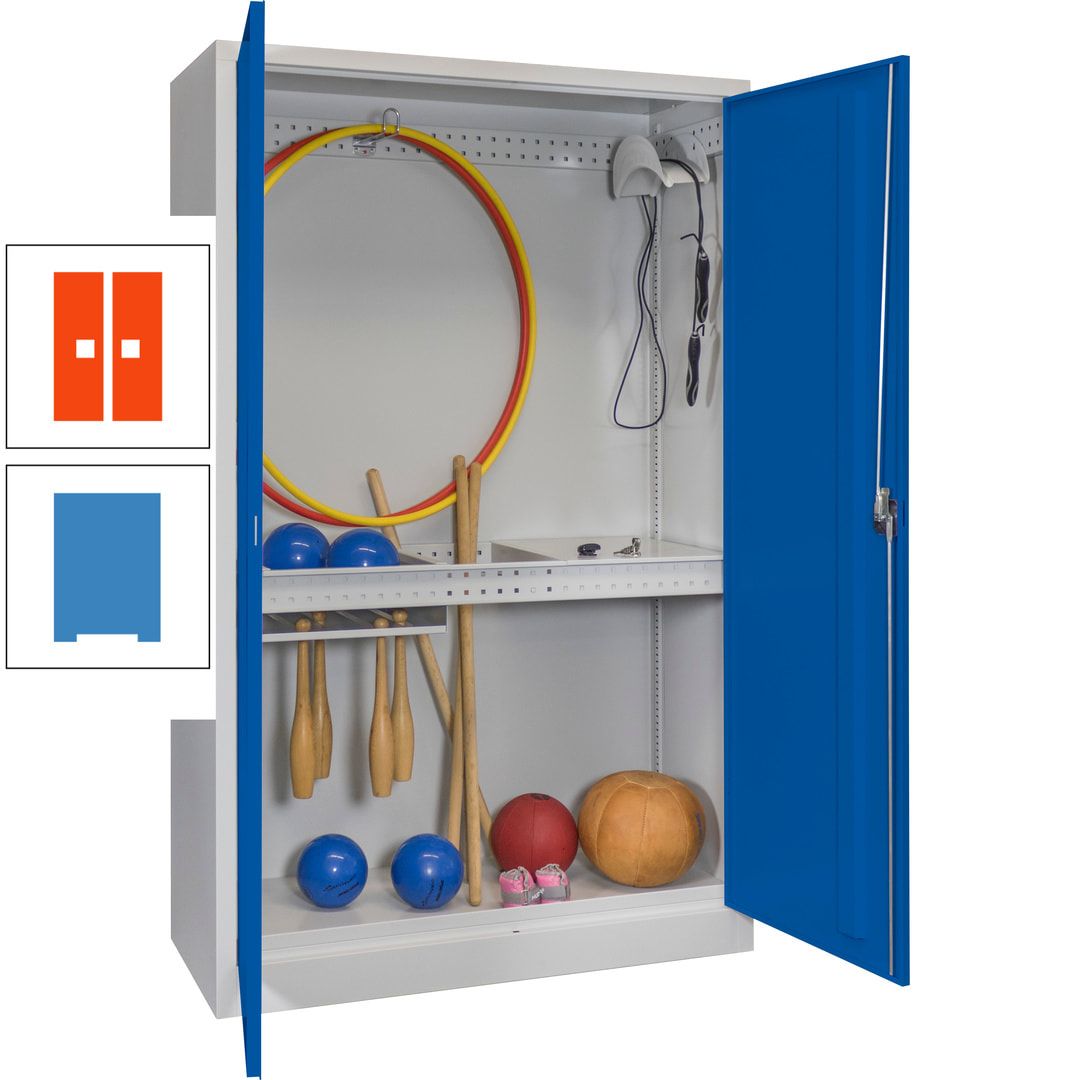 Sportschrank - Vollblechtüren - Variante 3 - 1.950x1.200x500 mm (HxBxT) - anthrazitgrau