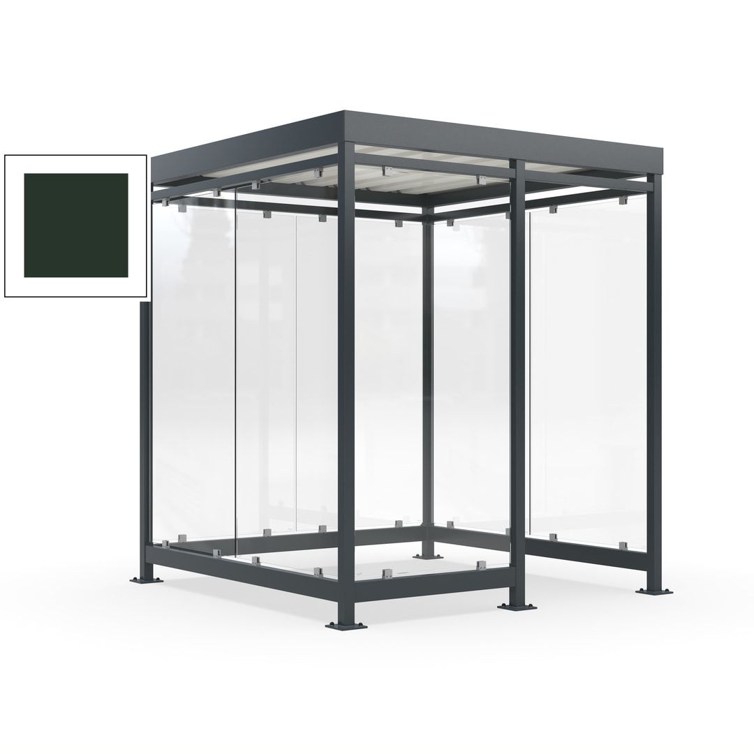 Raucherunterstand, Bushaltestelle, 7 Wände, 6-7 Personen, 2.510 x 2.165 x 2.165 mm (HxBxT), Farbe Achatgrau