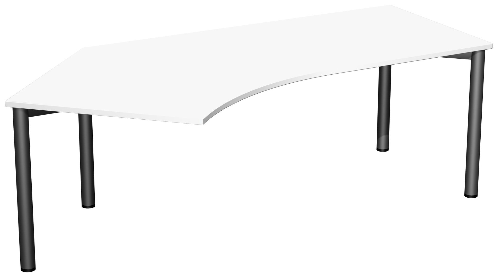 Winkel-Schreibtisch - Winkel links - 4-Fuß Flex - 720 x 2.166 x 1.130 mm (HxBxT) - Gestell anthrazit - Ahorn