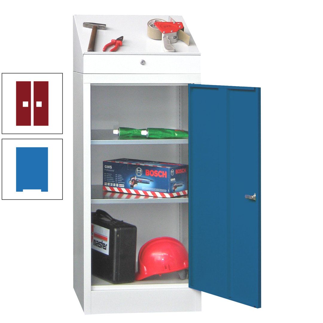 Stehpult mit Schrank - Vollblechtür - Zylinderschloss - 1.270x500x500 mm (HxBxT) - anthrazitgrau