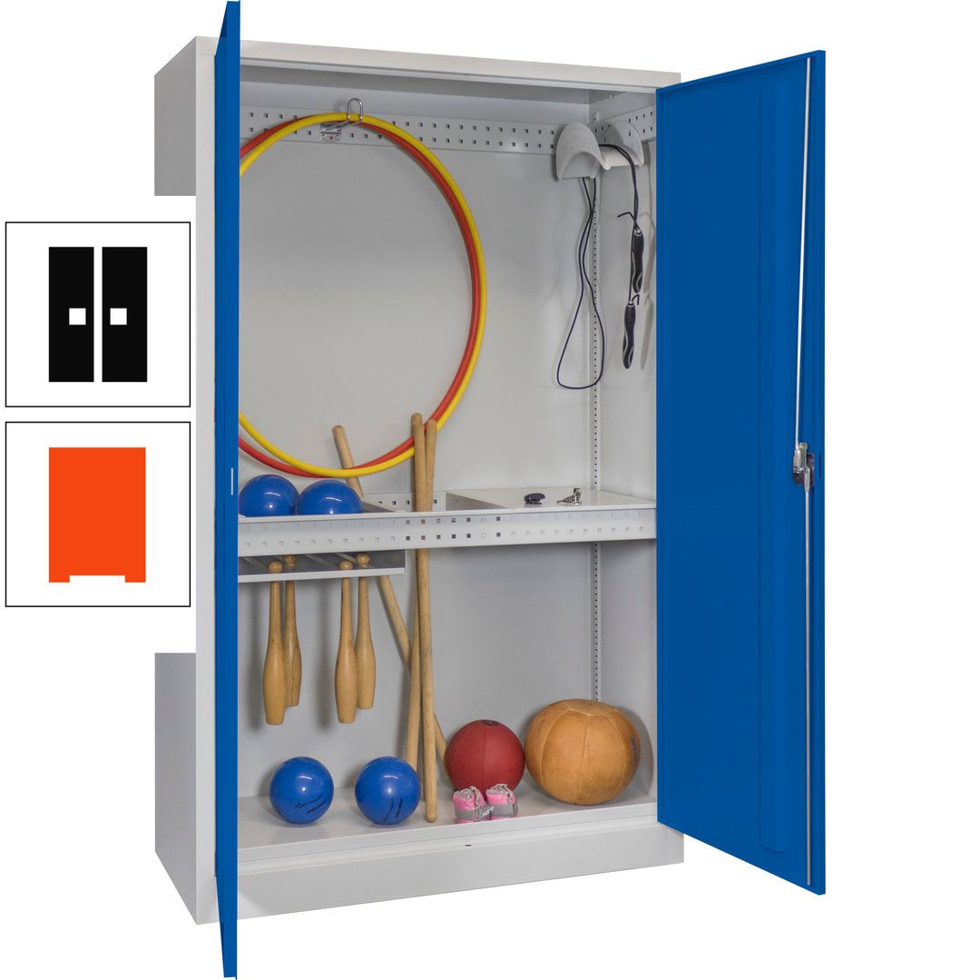 Sportschrank - Vollblechtüren - Variante 3 - 1.950x1.200x500 mm (HxBxT) - anthrazitgrau