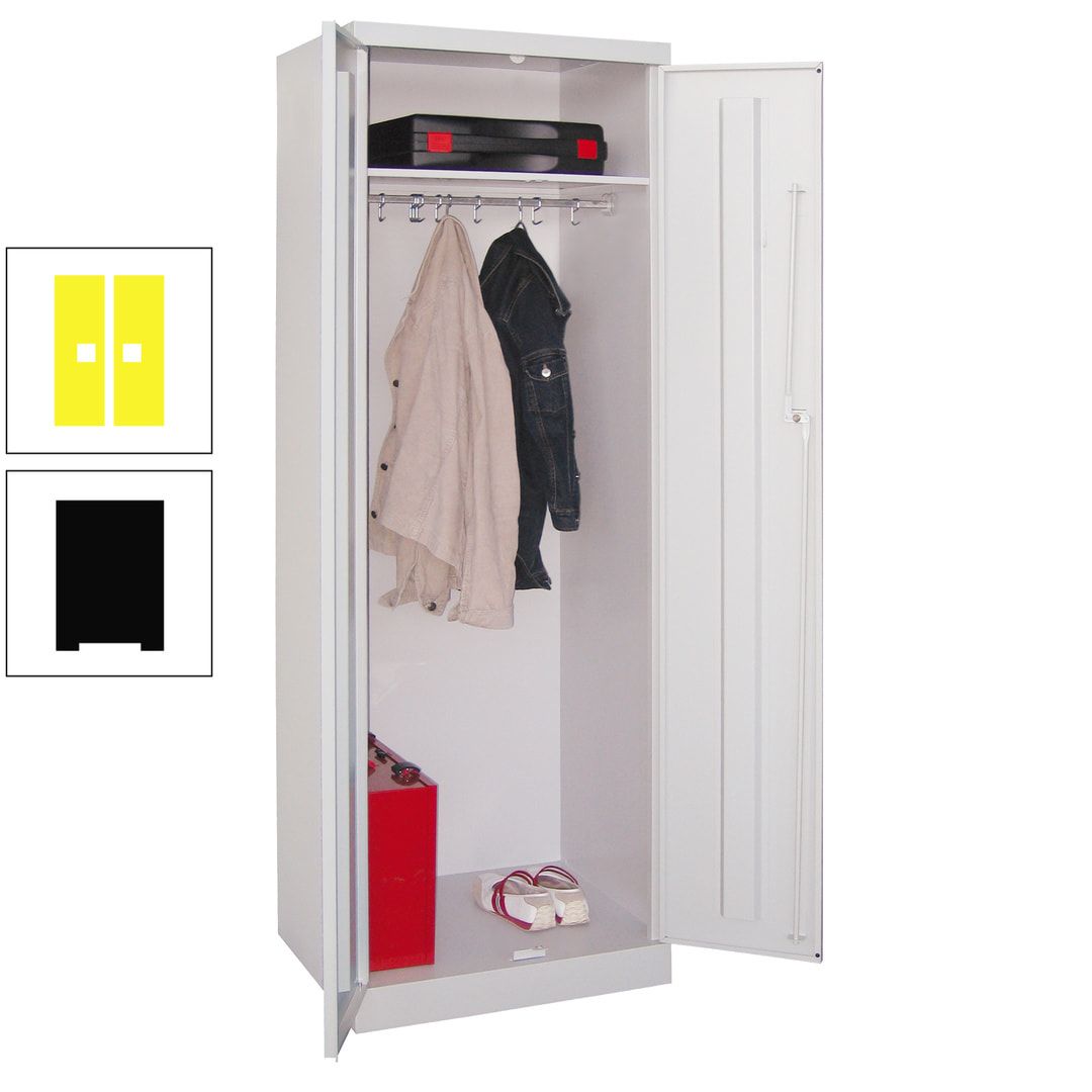 Garderobenschrank - 1 Fachboden - Kleiderstange - 1.800x600x500 mm (HxBxT) - Zylinderschloss - anthrazitgrau