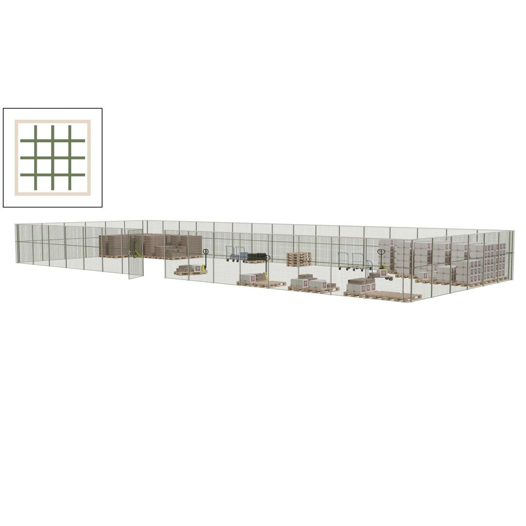 Maschinen Schutzgitter - Hallentrennwand - Sicherheitszaun - Tür - 66 m - 2.200 x 24.400 x 9.400 mm (HxBxT) - enzianblau