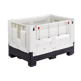Palettenbox mit Füßen - Polyethylen - klappbar - elfenbein/schwarz - Ausführung wählbar