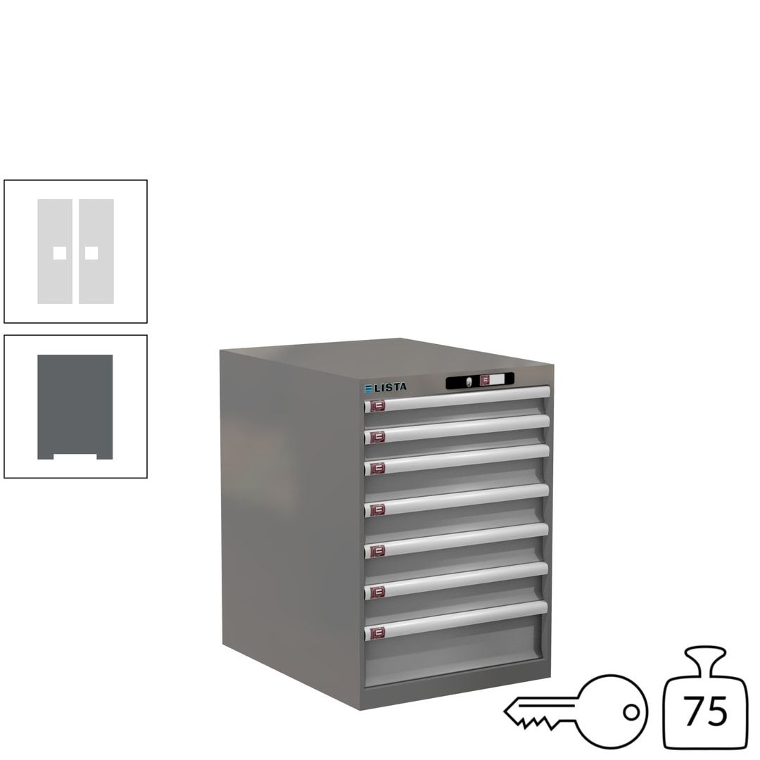 Lista Schubladenschrank - 14.367.010 - 800x564x725 mm (HxBxT) - 7 Schubladen - 75 kg - Key Lock - lichtblau (RAL 5012)