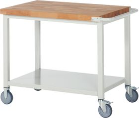 Mobile Werkbank mit Ablageboden - höhenverstellbar 880-1.080 mm - 1.000 x 700 mm (BxT) - Traglast 450 kg - Farbe wählbar