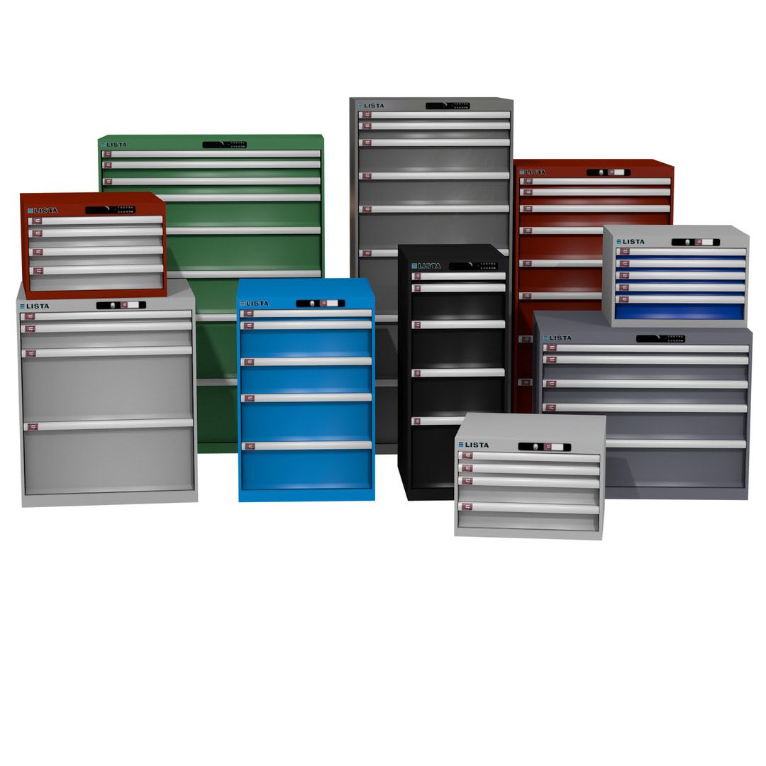 Lista Schubladenschrank - 14.252.010 - 850x564x572 mm (HxBxT) - 7 Schubladen - 75 kg - Key Lock - lichtblau (RAL 5012)