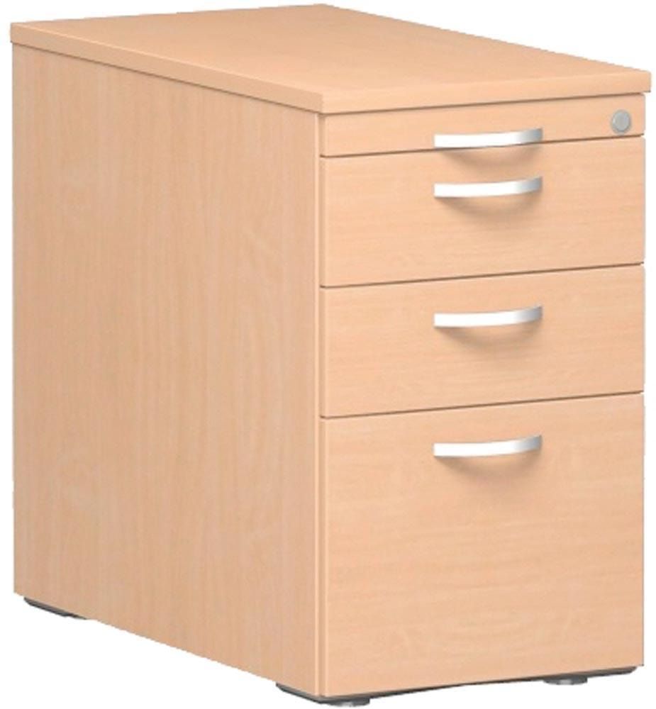 Standcontainer, Hängeregistratur, 2 Schubladen, Ordnungsfach, 720 x 438 x 800 mm (HxBxT), Front Ahorn, Oberboden Ahorn, Korpus Ahorn