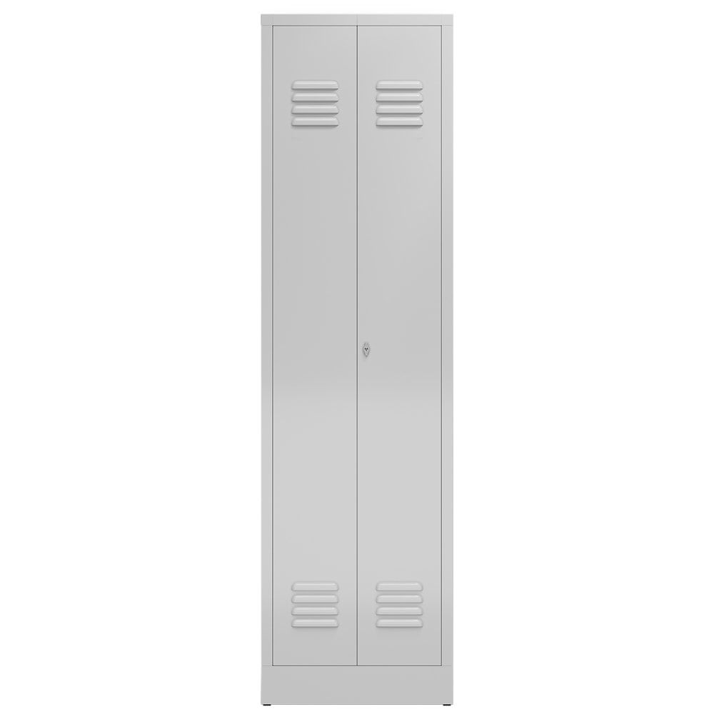 Mehrzweckschrank, Garderobenschrank, 2 Abteile, 6 Fächer, 1.800 x 500 x 500 mm (HxBxT), Drehriegel, Stahl, Korpus: lichtgrau, Front: anthrazitgrau