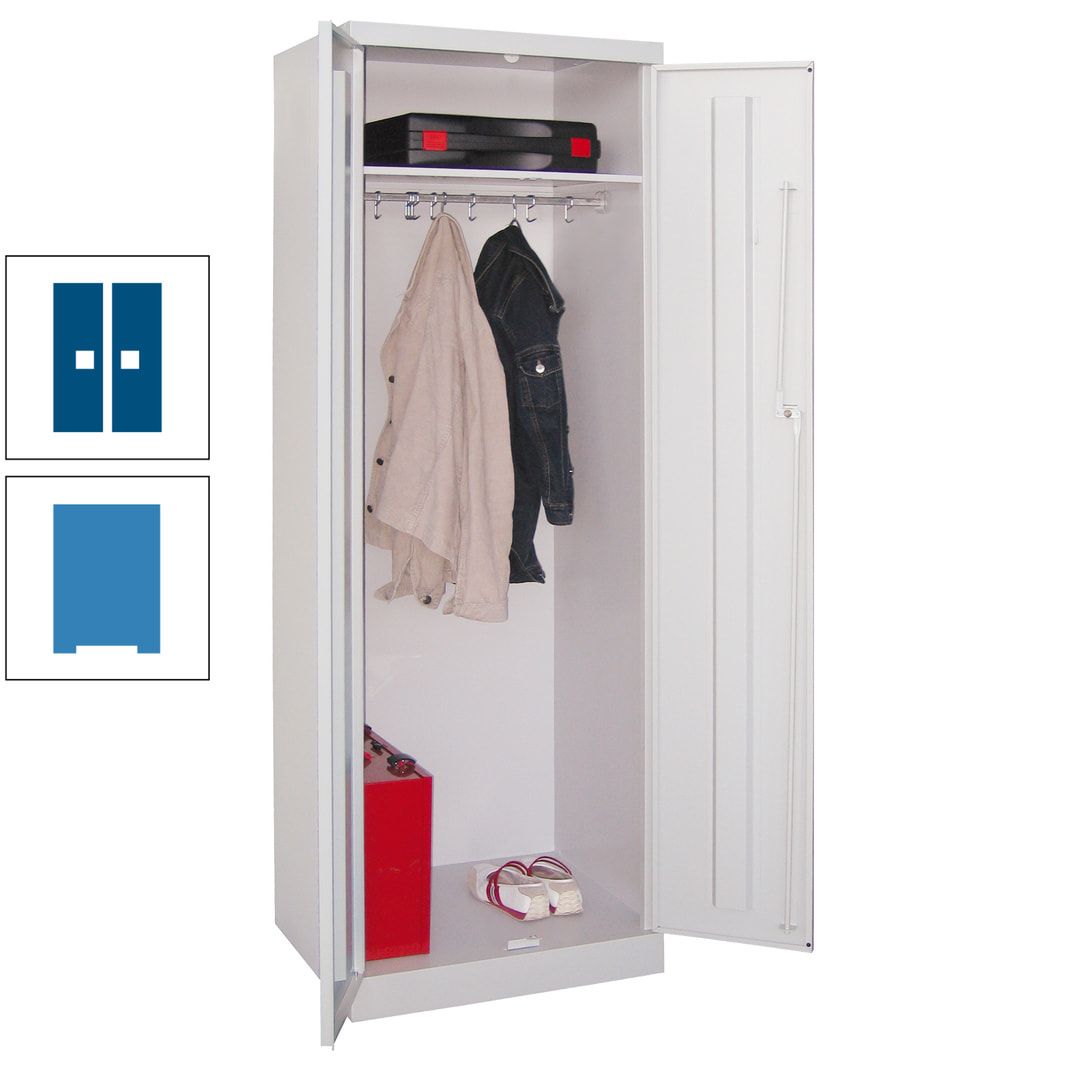 Garderobenschrank - 1 Fachboden - Kleiderstange - 1.800x600x500 mm (HxBxT) - Zylinderschloss - anthrazitgrau