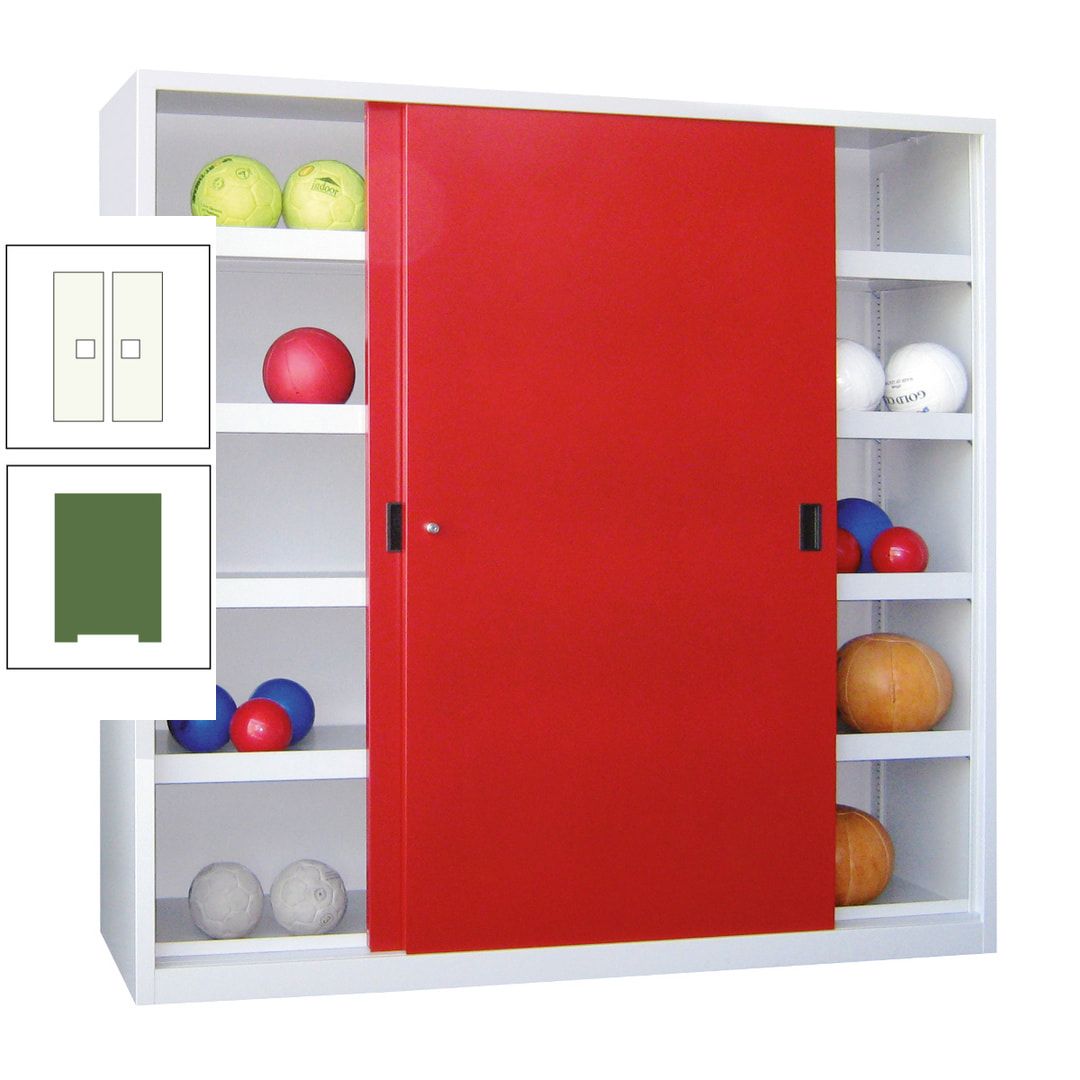 Ballschrank - Schiebetüren - Trennwand - 8 Böden - 1.950x1.500x600 mm (HxBxT) - anthrazitgrau