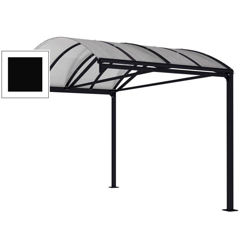 Erweiterung für Fahrradunterstand, Fahrradüberdachung, Unterstand, 5 Zweiräder, Regenrinne, 3.010 x 2.500 x 4.160 mm (HxBxT), Farbe enzianblau