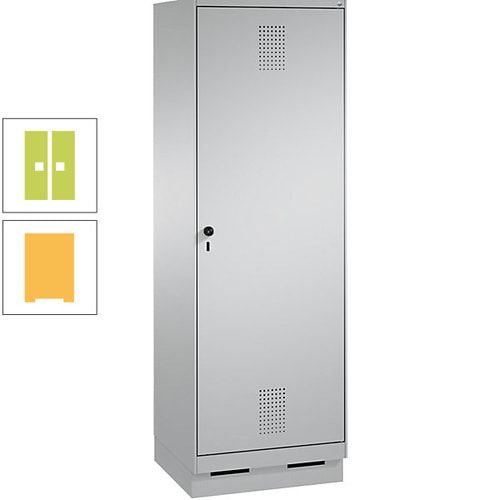 Doppel-Spind, Garderobenschrank, 1 Tür für 2 Abteile a 300 mm, Korpus anthrazitgrau, Türen anthrazitgrau, 1.800 x 600 x 500 mm (HxBxT)