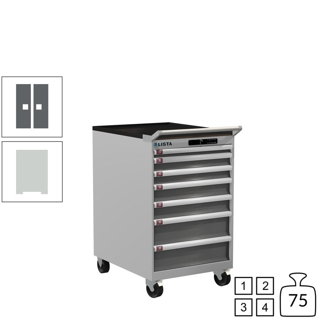 Lista Schubladenschrank - 14.372.010 - 990 x 564 x 725 mm (HxBxT) - 7 Schubladen - 75 kg - Key Lock - lichtblau (RAL 5012)