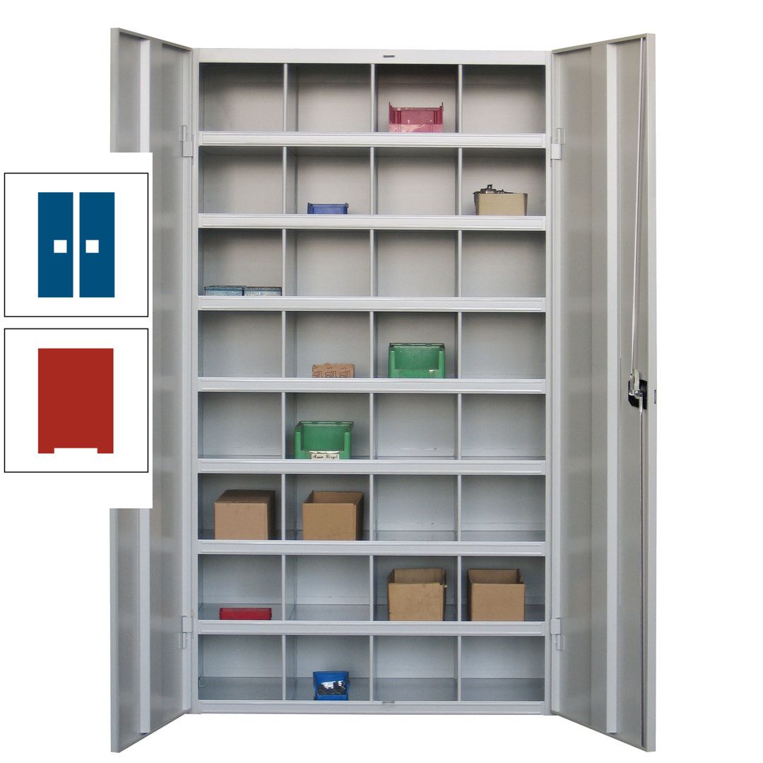 Fächerschrank - Sortierstation - Büroschrank - 32 Fächer - 1.800 x 1.000 x 530 mm (HxBxT) - Materialschrank - anthrazitgrau