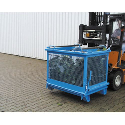 BAUER Gitter-Klappbodenbehälter - 1.000 l Volumen - 500 kg - Drahtgitterbox - feuerrot