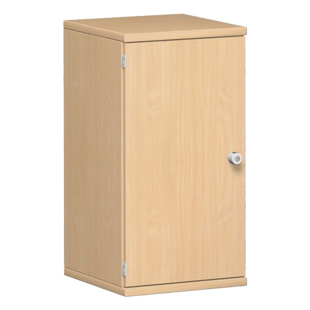 Flügeltürenschrank, Holztüren, Schloßseite links, 2 Ordnerhöhen, 1 Einlegeboden, 768 x 600 x 425 mm (HxBxT), Frontfarbe Ahorn, Korpusfarbe Ahorn