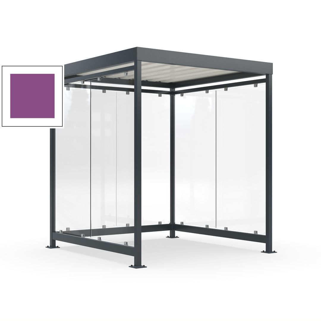Raucherunterstand, Bushaltestelle, 6-7 Personen, 6 Wände, 2.510 x 2.165 x 2.165 mm (HxBxT), Achatgrau