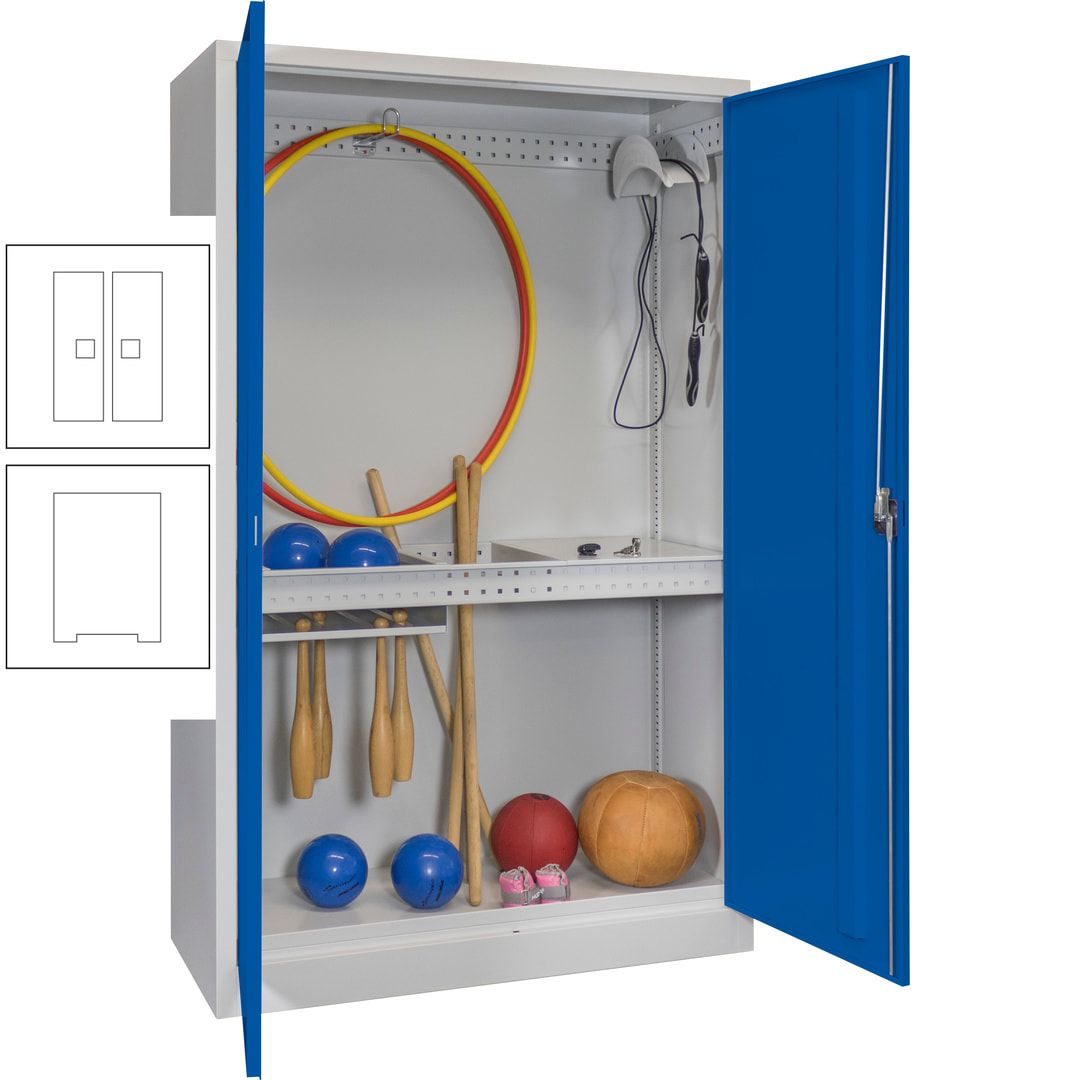 Sportschrank - Vollblechtüren - Variante 3 - 1.950x1.200x500 mm (HxBxT) - anthrazitgrau