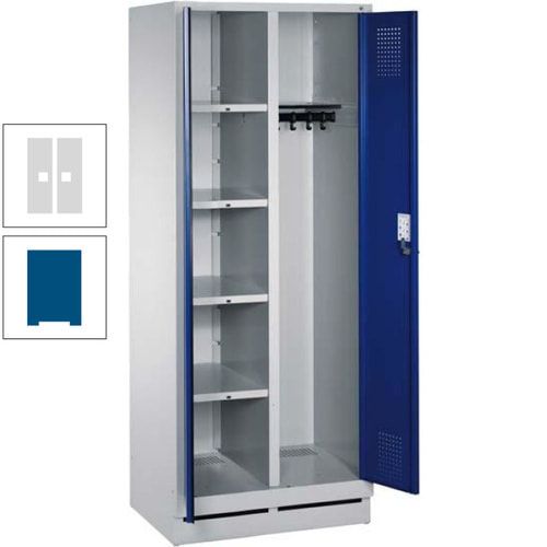 Mehrzweckschrank, Doppeltüren, Füße, 2 Abteile a 300 mm, Korpus anthrazitgrau, Tür anthrazitgrau, 1.800 x 600 x 500 mm (HxBxT)