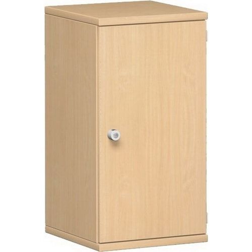Flügeltürenschrank, Holztüren, Schloßseite links, 2 Ordnerhöhen, 1 Einlegeboden, 768 x 600 x 425 mm (HxBxT), Frontfarbe Ahorn, Korpusfarbe Ahorn