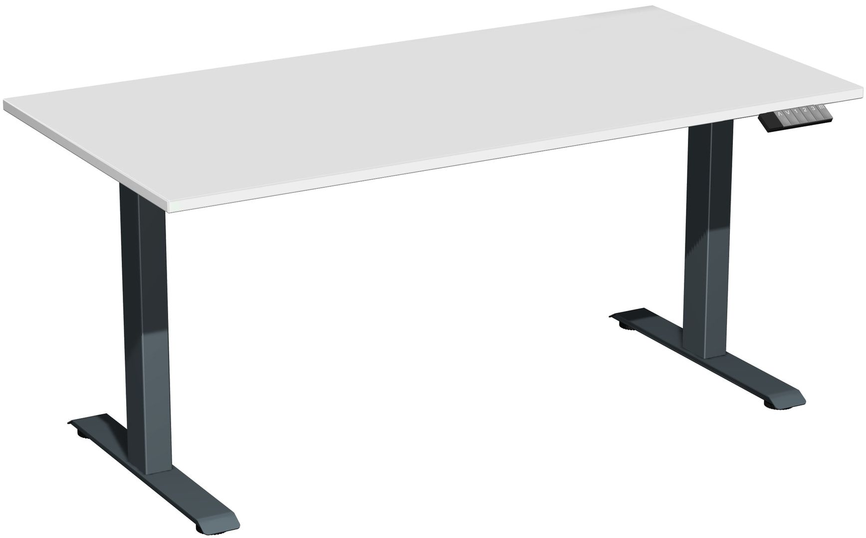 Schreibtisch, Elevate Basic, elektronisch höhenverstellbar, 730 - 1.230 x 1.200 x 800 mm (HxBxT), Gestell anthrazit, Dekor Ahorn