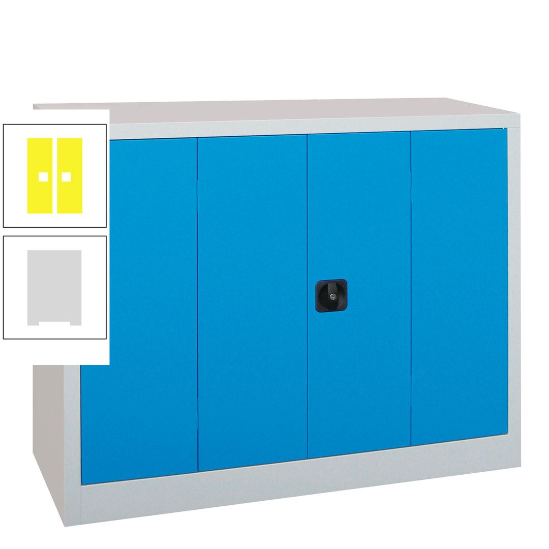 Falttürenschrank - 1.000x1.200x400 mm (HxBxT) - 2 Einlegeböden, gepulvert - Zylinderschloss - anthrazitgrau