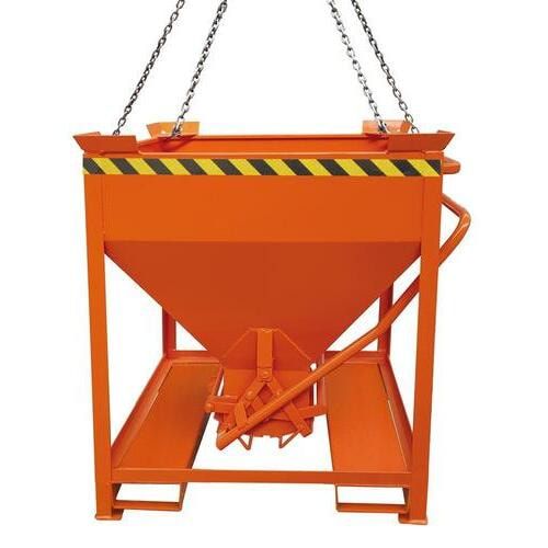 Eichinger Silobehälter, für Stapler und Kran, mit Auslass, Scherenverschluss, stapelbar, 300 Liter, 1.200 x 850 x 1.100 mm (HxBxT) Farbe Feuerverzinkt