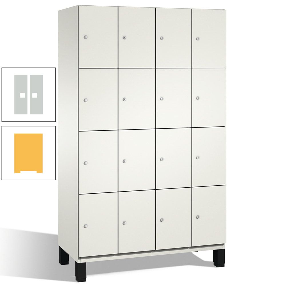 Fächerschrank, Stahlschrank, 16 Fächer, Türöffnungsbegrenzer, mit Füßen, Korpus lichtgrau, Tür anthrazitgrau, 1.980 x 1.200 x 525 mm (HxBxT)